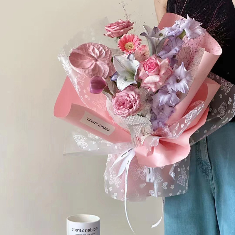 MYHC-07 Dây chuyền bướm tinh tế, màng bao bì hoa trong suốt