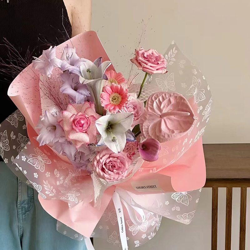 MYHC-07 Dây chuyền bướm tinh tế, màng bao bì hoa trong suốt