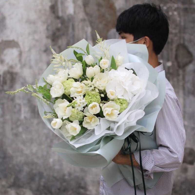 MYHC-09 Váy phồng 57 × 57cm (± 2cm) Màng bao bì hoa màu trơn