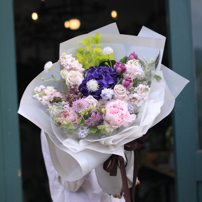 MYHC-09 Váy phồng 57 × 57cm (± 2cm) Màng bao bì hoa màu trơn