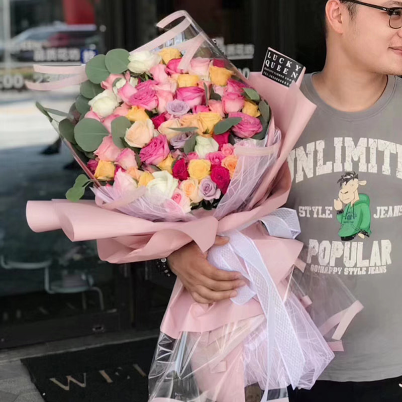 Giấy gói hoa nhựa OPP viền trong suốt MYHC-16