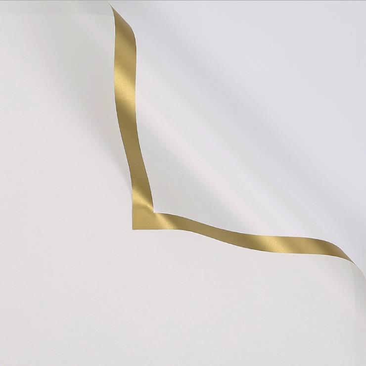 Giấy gói hoa màng ngọc trai rắn MYHC-27 Gold Edge