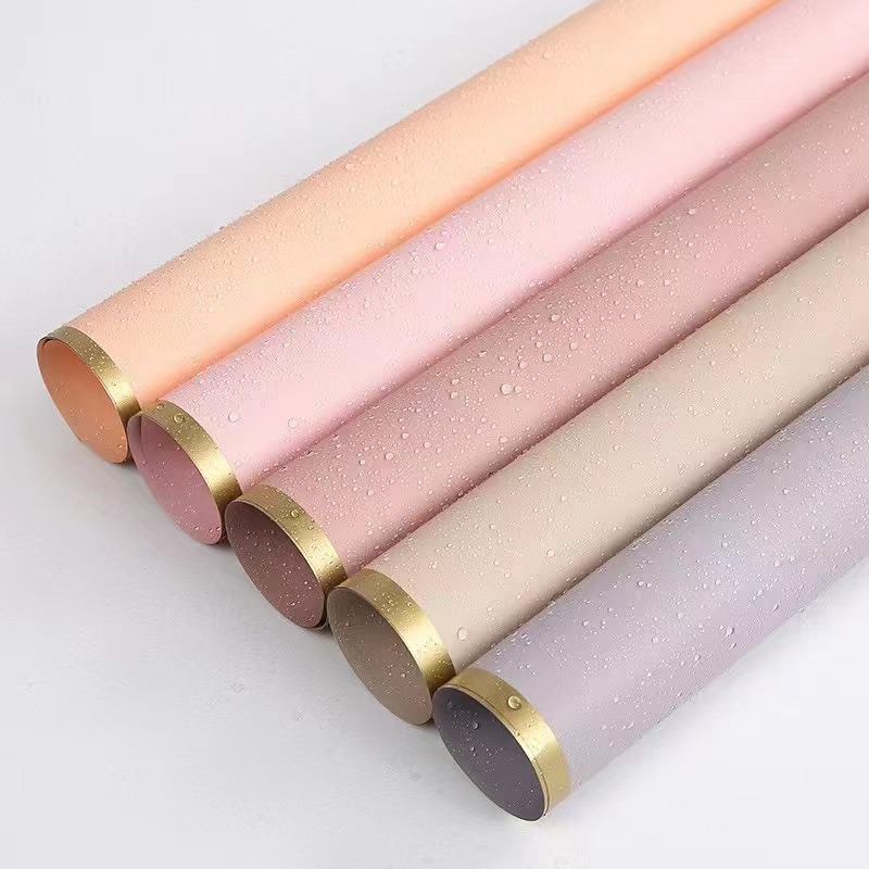 Giấy gói hoa màng ngọc trai rắn MYHC-27 Gold Edge