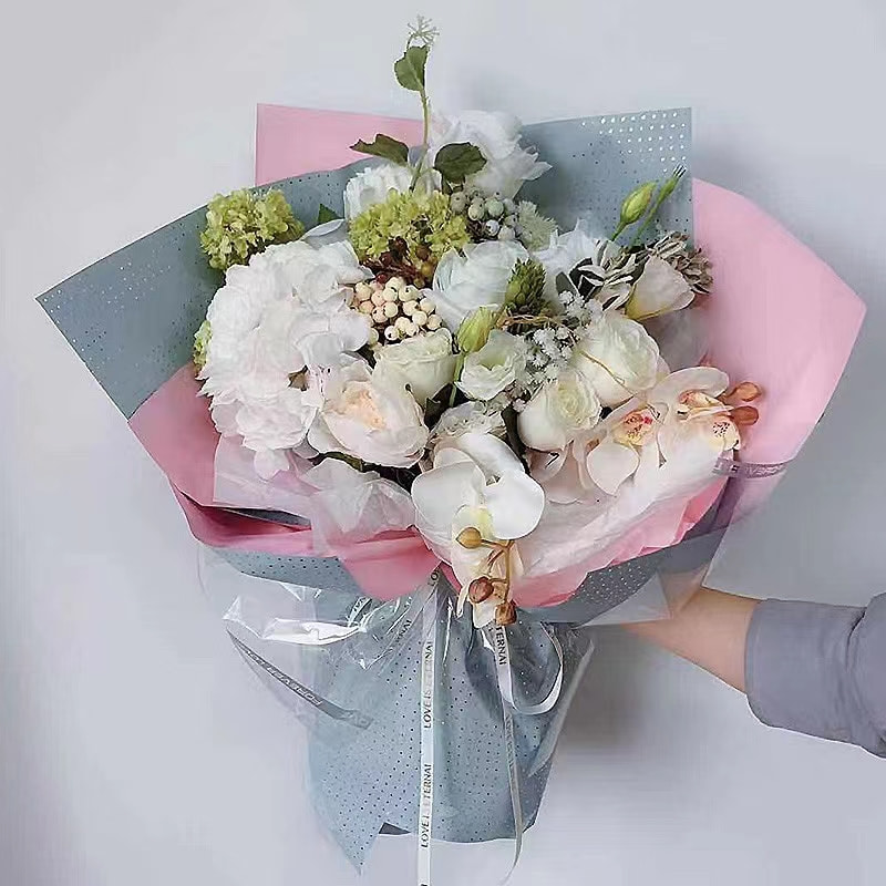 MYHC-34 Dot Trang trí Phim bao bì bông hoa mạ nhôm hai mặt hai màu