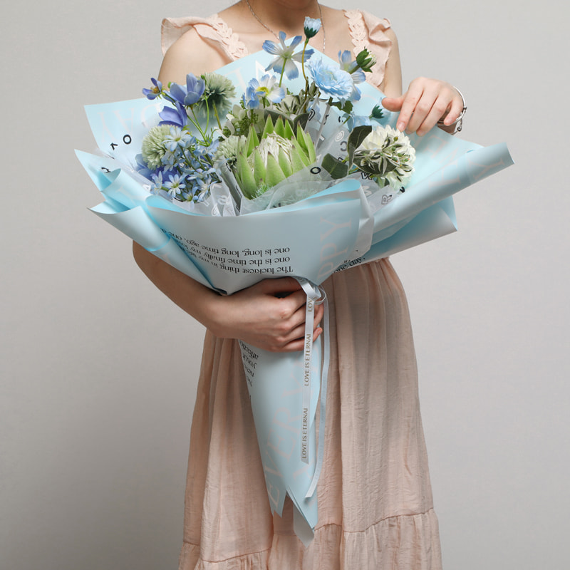 MYHC-38 INS English Giấy gói hoa màu da bò Bopp màu gradient