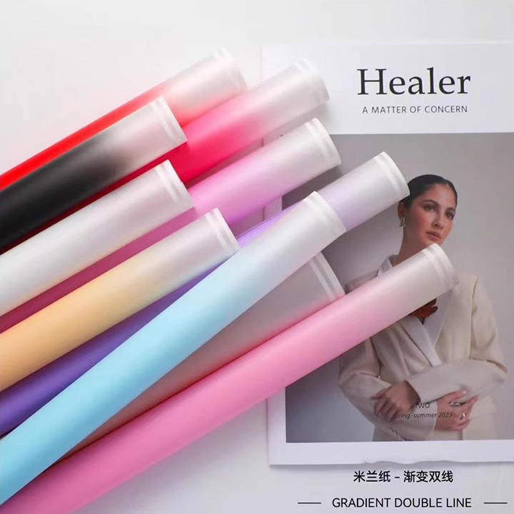 MYHC-54 Màng bao bì hoa nhựa hai mặt màu trắng viền một mặt