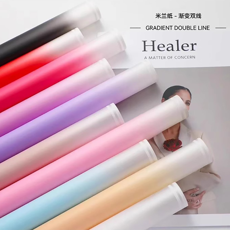 MYHC-54 Màng bao bì hoa nhựa hai mặt màu trắng viền một mặt