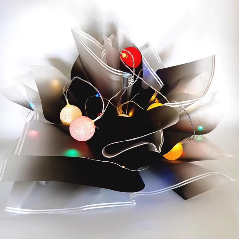 MYHC-54 Màng bao bì hoa nhựa hai mặt màu trắng viền một mặt