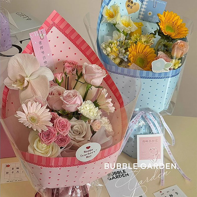 MYHC-65 Váy công chúa Phim bao bì hoa nhựa màu sáng