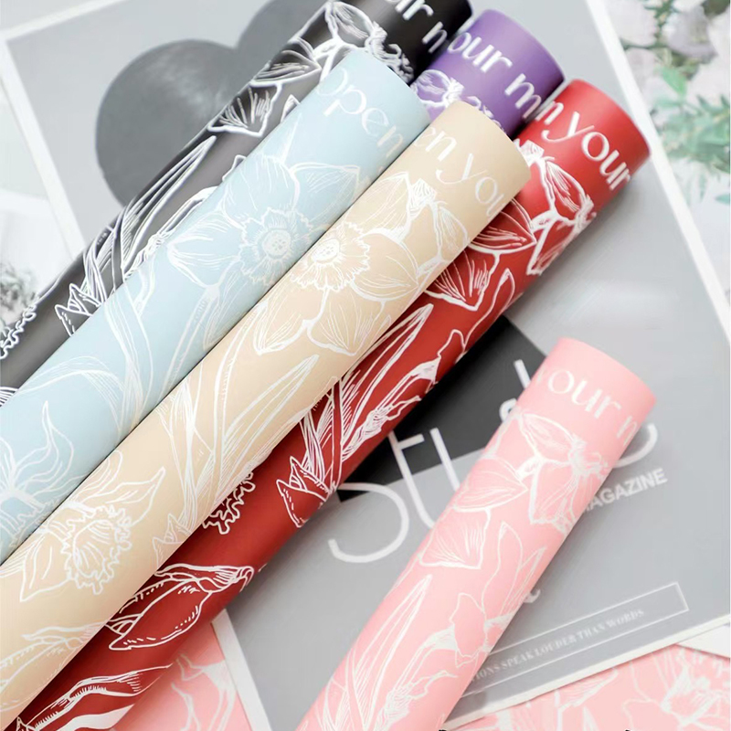 MYHC-77 Daffodils Lines Giấy gói hoa Bopp Pearlescent Film