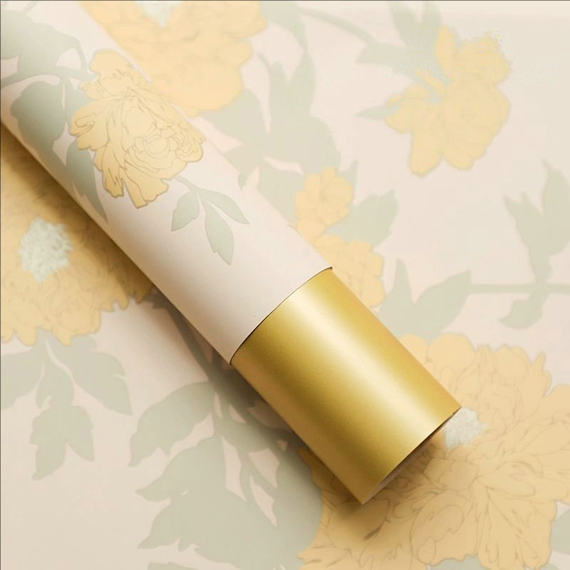 MYHC-78 Giấy gói hoa mẫu đơn viền vàng theo phong cách Trung Quốc