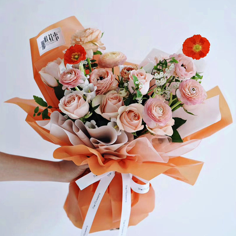 Giấy gói hoa mờ màu mờ