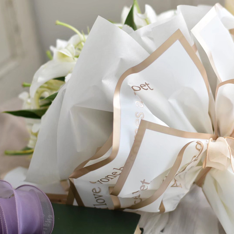 Giấy gói hoa mờ viền vàng 9 màu