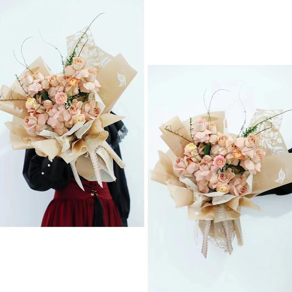 Bao bì bó hoa không thấm nước Giấy Nossa với lớp phủ một mặt rỗng Thiết kế in hình con bướm