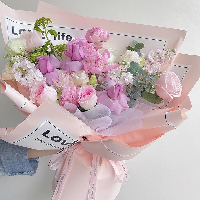 Giấy gói hoa chữ mịn