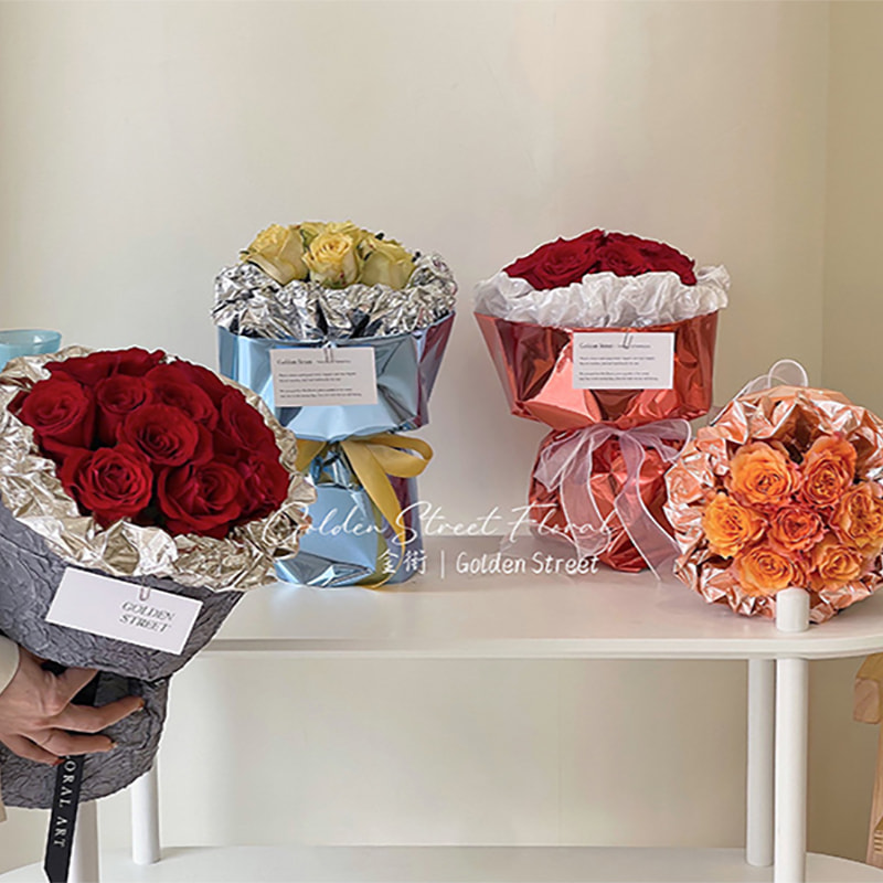 Giấy gói bó hoa tráng gương màu trơn